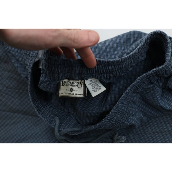 Vintage 90s Streetwear Mens XL Faded Above Knee Harem Cargo Shorts Plaid Cotton - Picture 6 of 10